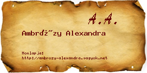 Ambrózy Alexandra névjegykártya